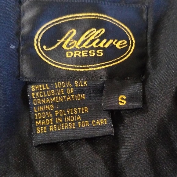 VTG Allure 100% Silk Black Full Beaded Jacket S Evening Party Glam Dark Romantic - Picture 7 of 8